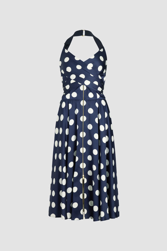 Navy Polka Dots