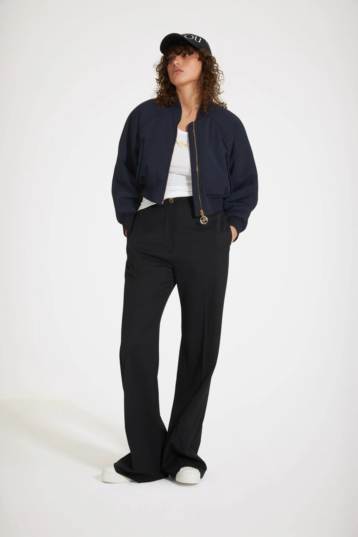 No Back Embroidery Navy
